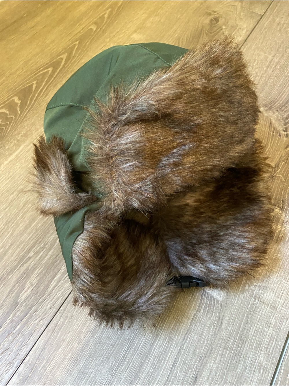 Olive Green Faux Fur Trapper Hat